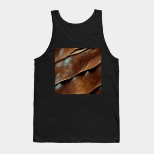 Brown Imitation leather stripes, natural and ecological leather print #25 Tank Top